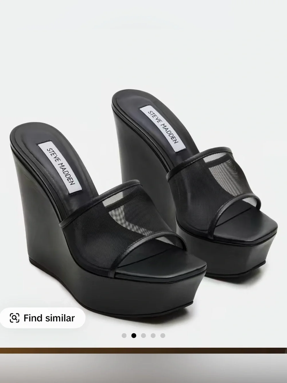 NIB Steve Madden AYANA BLACK LEATHER PLATFORMS